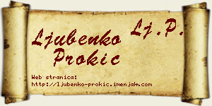 Ljubenko Prokić vizit kartica